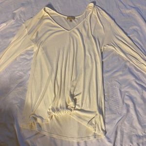 Anthropologie Bordeaux Ribbed Twist Front Top